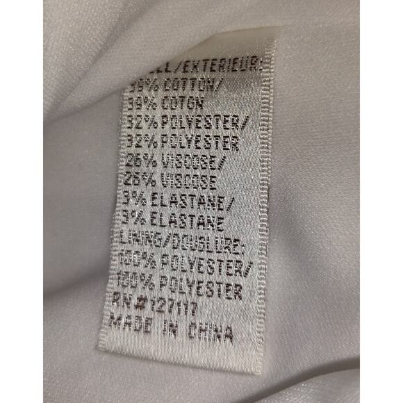 Badgley Mischka Dress Womens Plus 16 White Party Formal Gown Sparkly Peplum Text - Picture 11 of 16